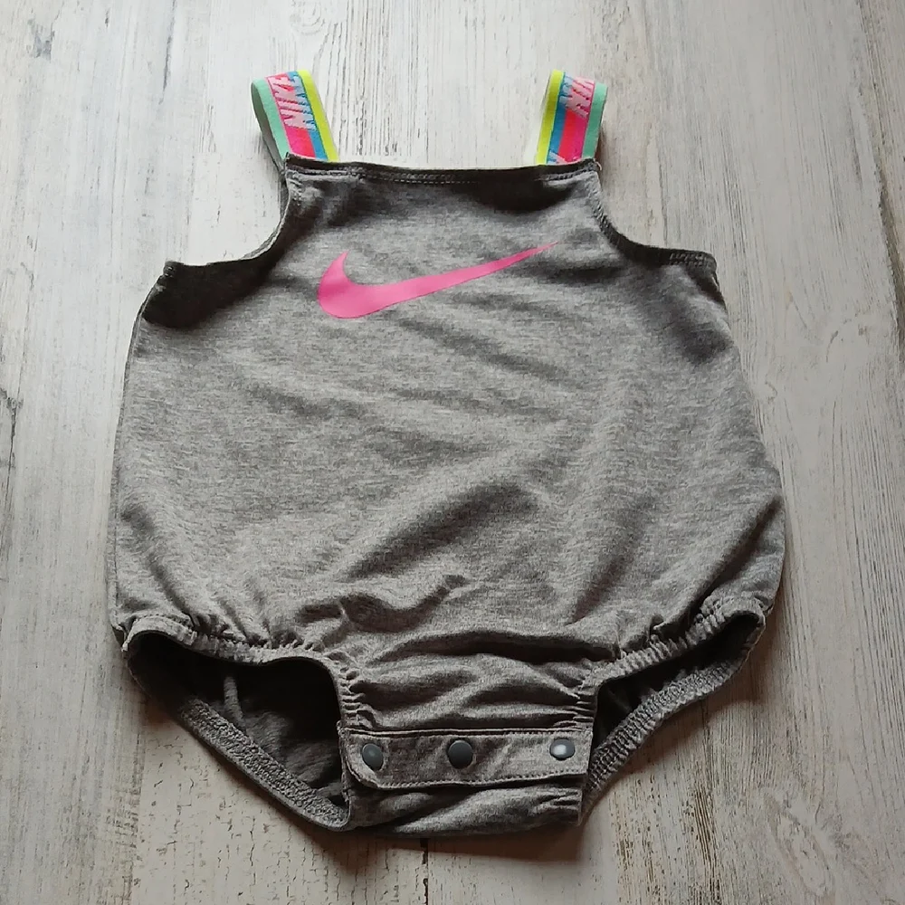 Nike Pink and Gray Diaper Cover with Vibrant Accents